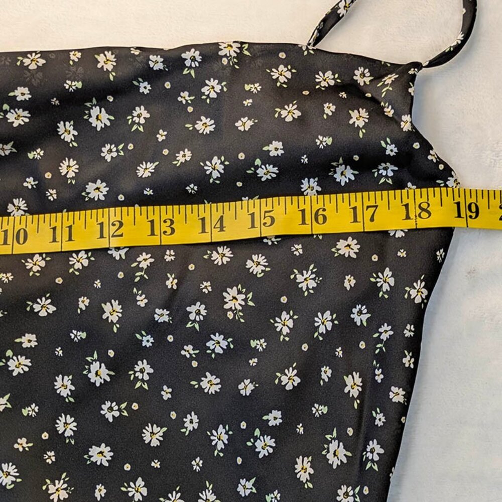 Rue21 Slip Dress Womens Large Black Floral Y2K Coquette‎ Girl Festival Party - Picture 7 of 10